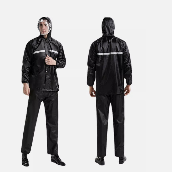 Mens Rain Suits Waterproof Heavy Duty Raincoat Safety Jacket Pants Rain Gear