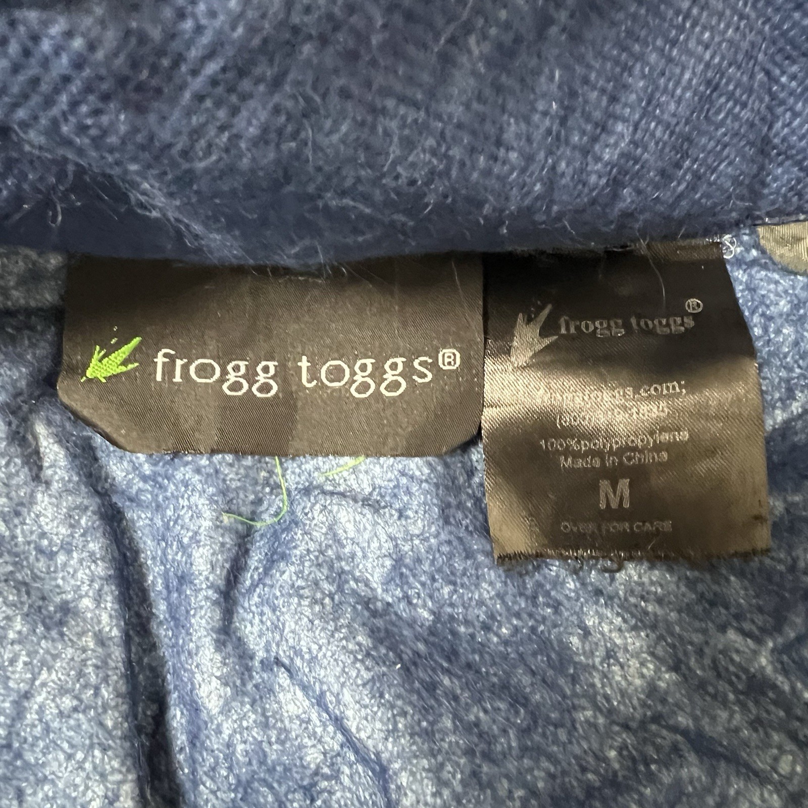 Frogg Toggs Waterproof Jacket 100% Polypropylene Blue Size Medium