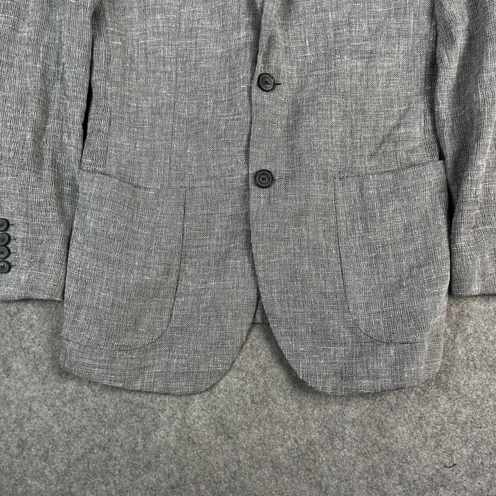 Reiss Blazer Mens 36 Grey Tate B Linen Cotton Blend Jacket Smart Business Casual