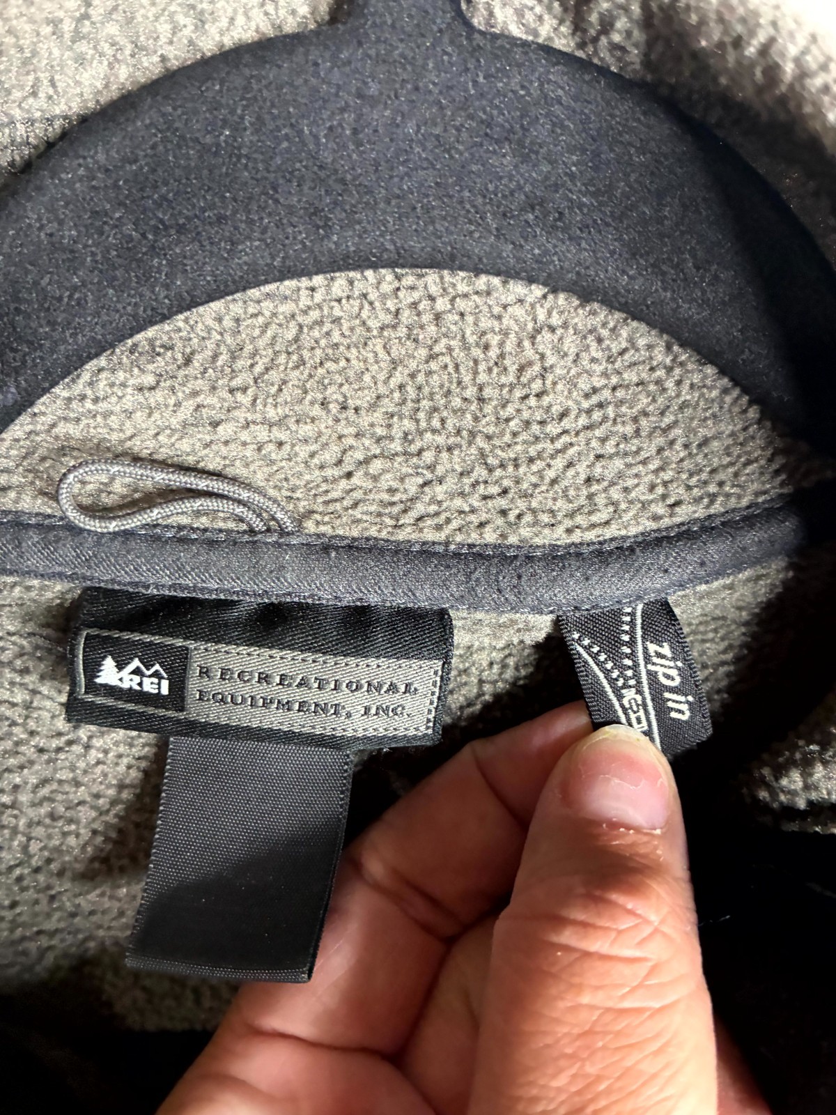 REI Co-op Fleece Jacket Mens 44 Gray Polartec Activewear Long Sleeve Full Zipper