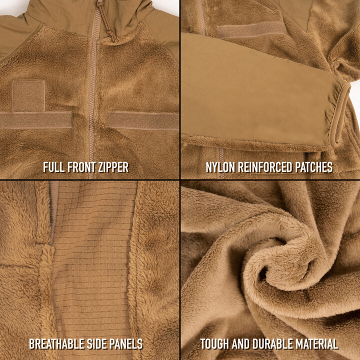 ECWCS Gen III Level 3 Tactical Fleece Jacket Polar Outdoor Cold Field Zip Coat