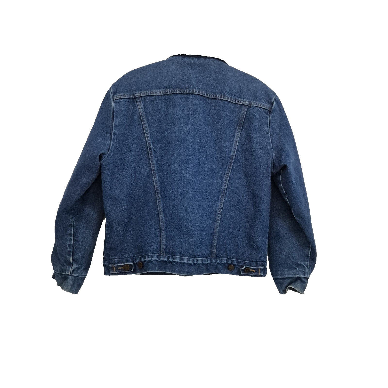 Wrangler Jacket Mens Medium Blue Denim Sherpa Lined Button Up USA Vintage