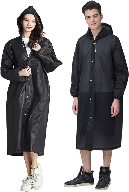 Unisex Adult Waterproof Raincoat Rain Coat Hooded Jacket Poncho Rainwear Camping
