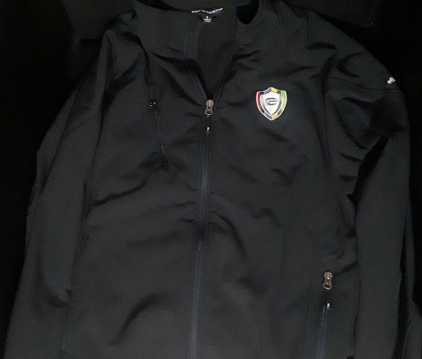 Small Employee Ebay Shield Logo Black Jacket Full Zip buyer protection Unisex