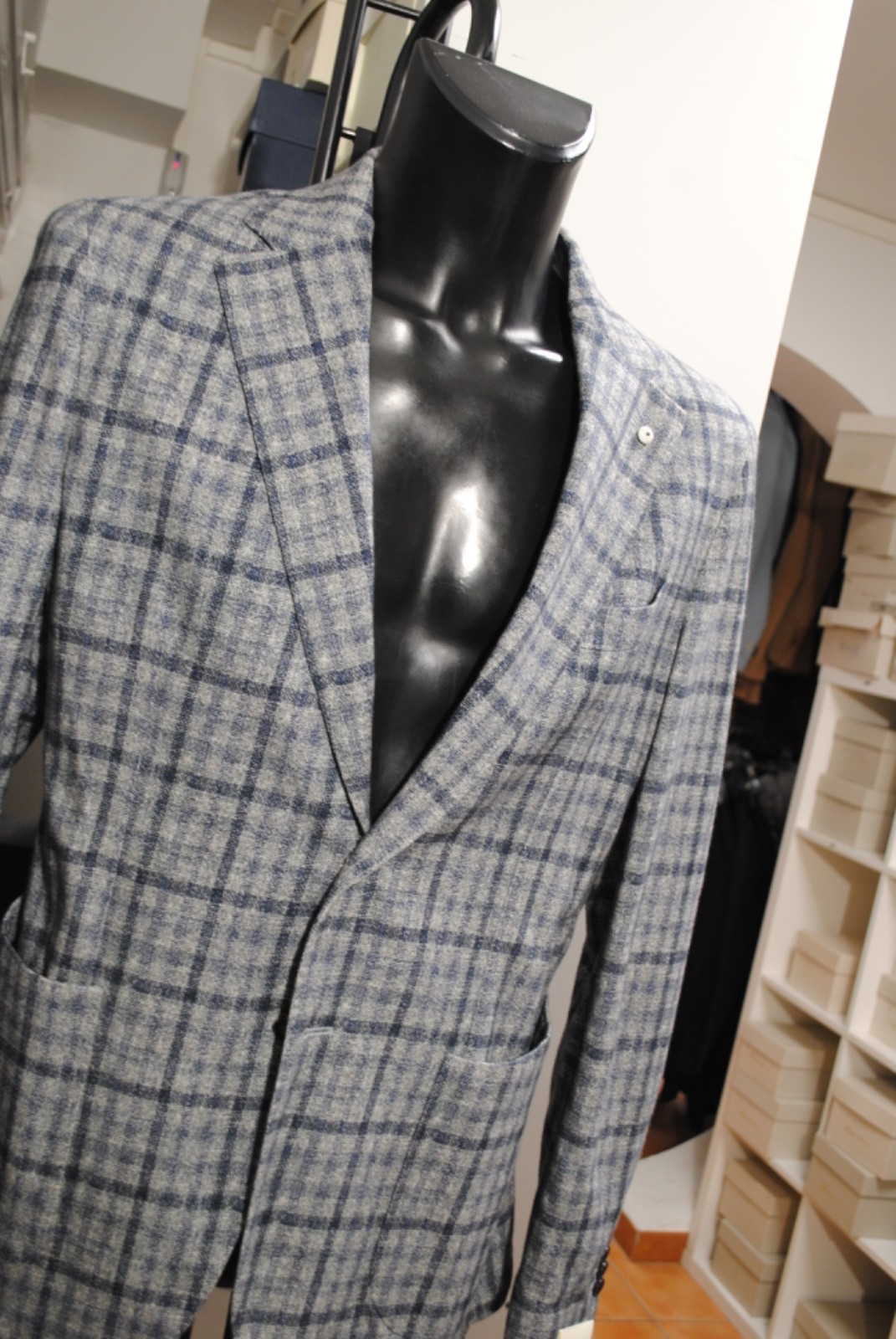 L.B.M. LUIGI BIANCHI MANTOVA JACKET SIZE 56 553.00 CART. COTTON PAINTINGS