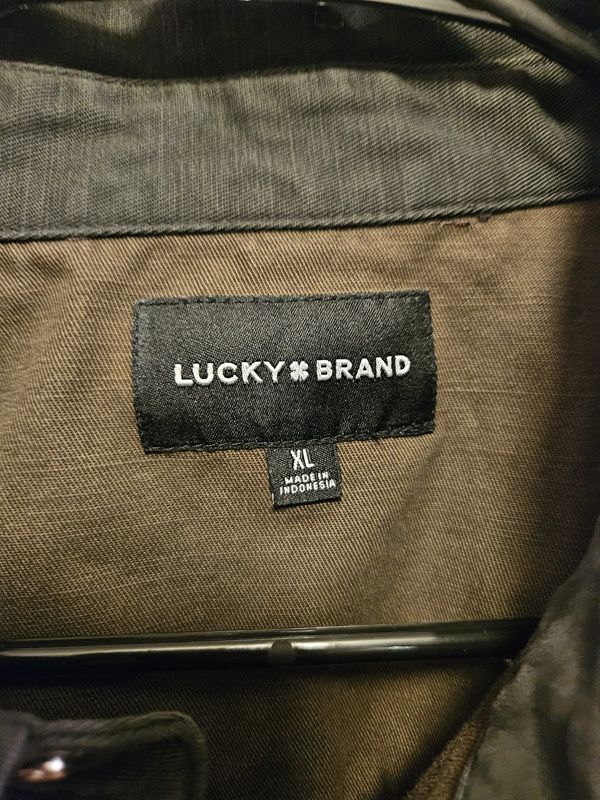 Lucky Brand Moto Club Brown Factory faded and distressed Utility Jacket sz XL