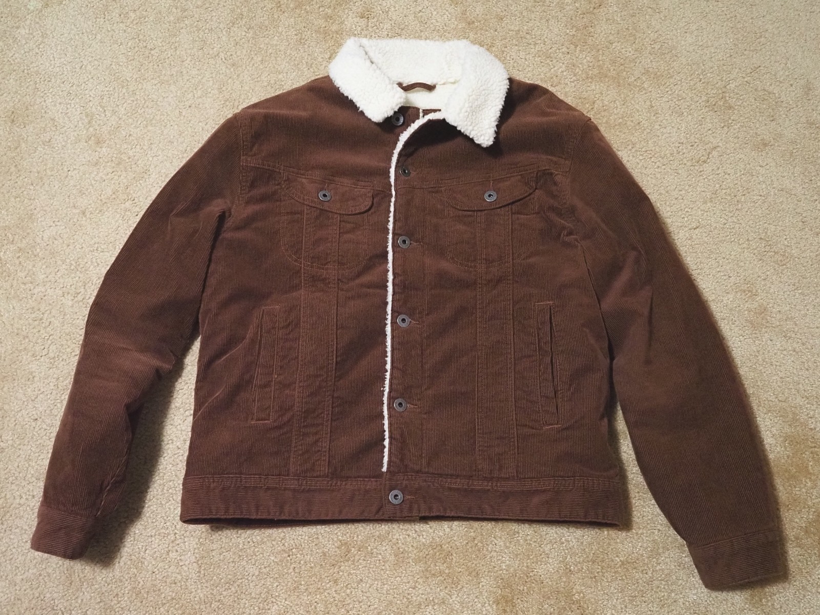 Flint and Tinder Sherpa-Lined Trucker Jacket Men’s Small Whiskey Huckberry