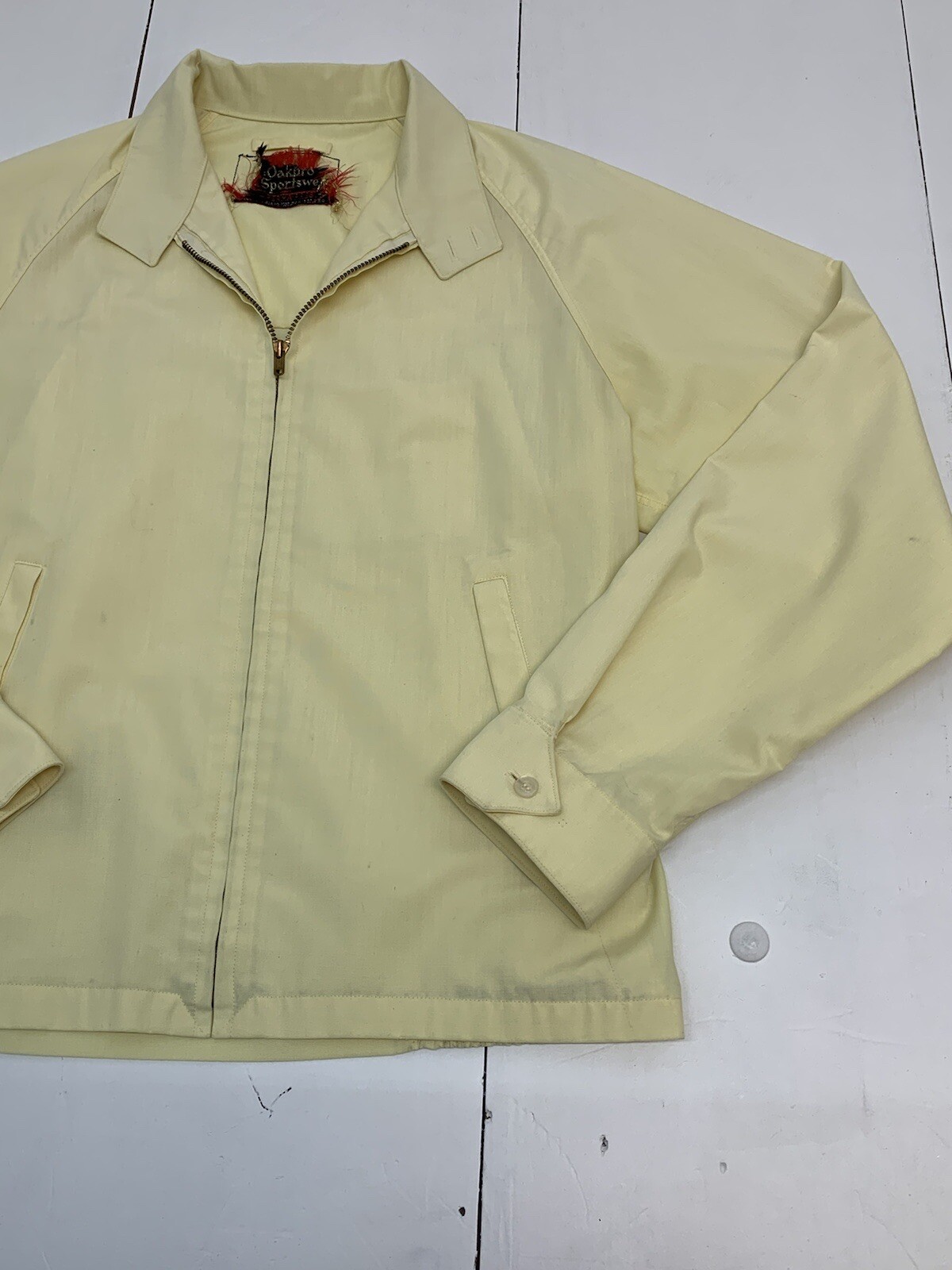 Oakbrook Sportswear Men’s Zip Up Jacket Easter Yellow Size N/A Vintage