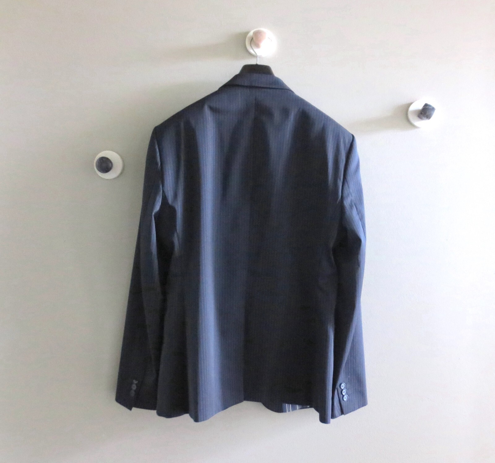 NWOT ZARA MAN PINSTRIPE SUIT JACKET BLAZER NAVY BLUE Sz-42