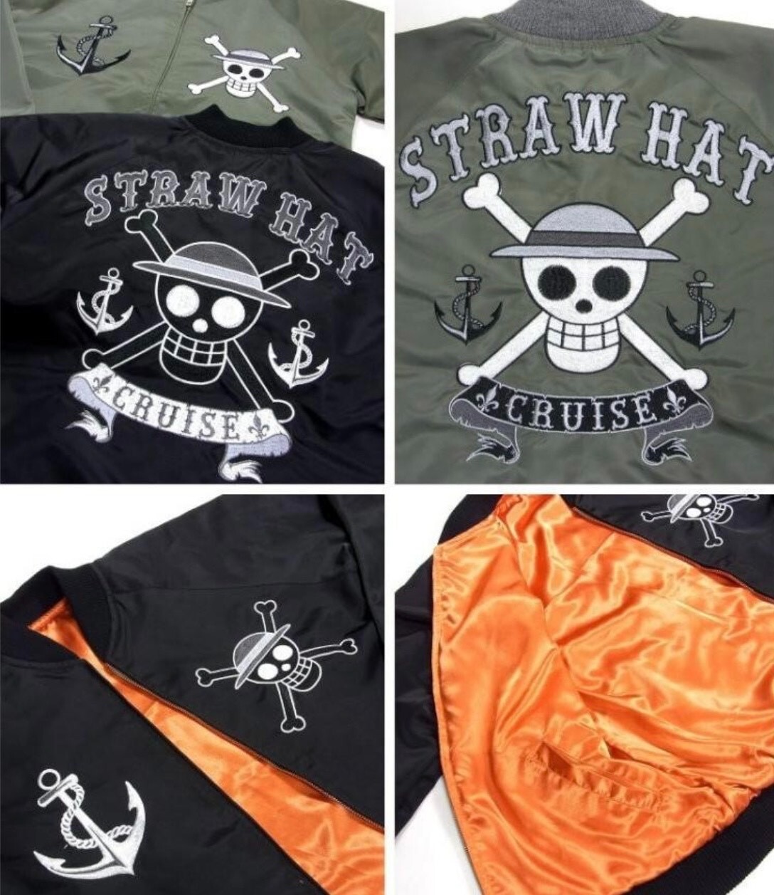 ONE PIECE Straw Hat Pirate Flag MA-1 Anime Military