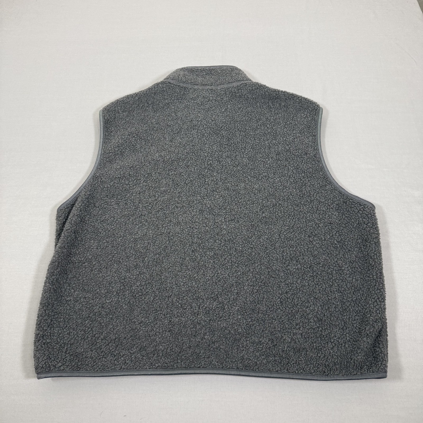 Vintage J Crew Vest Mens Large Gray Oarsman Fleece Deep Pile Zip Up Outdoors 90s