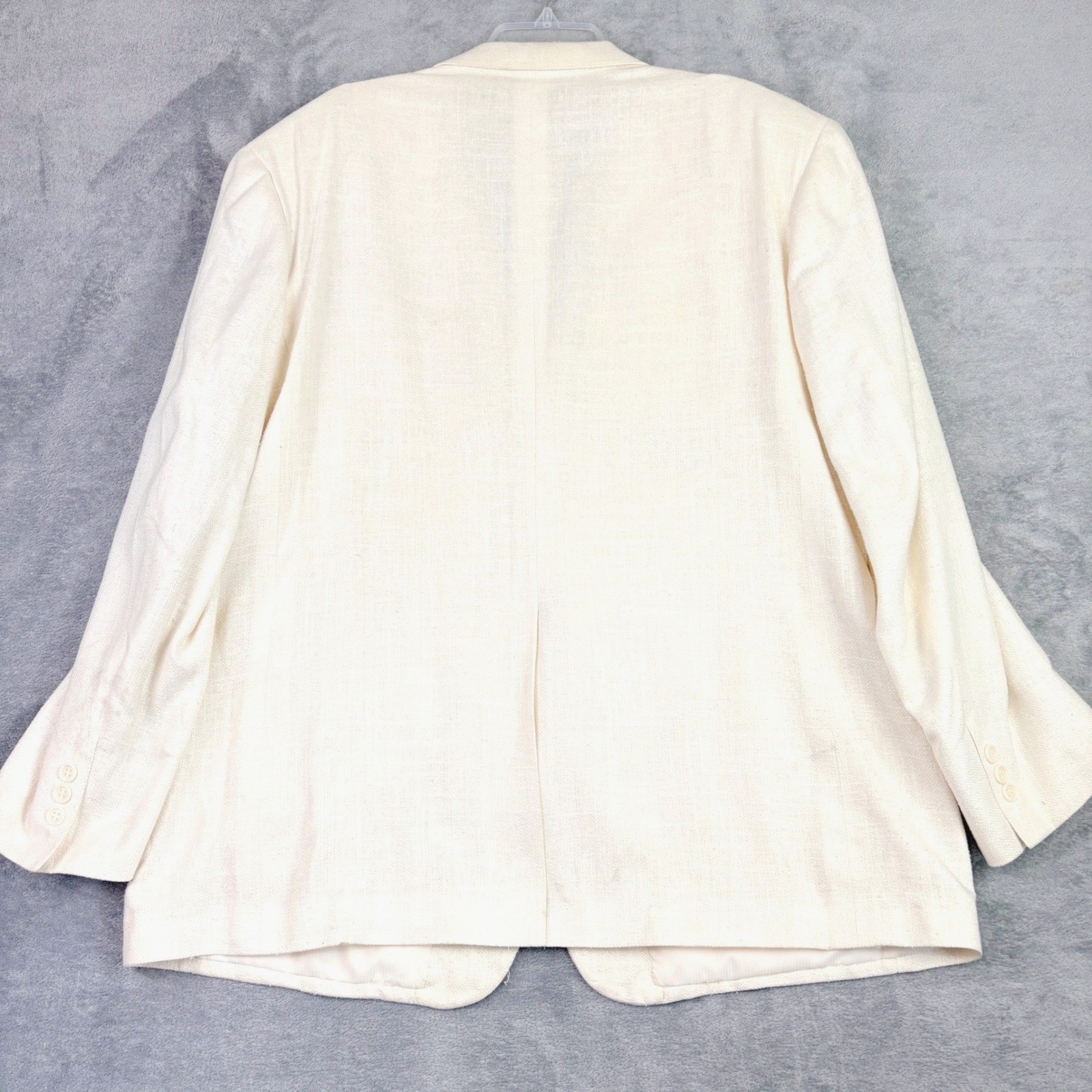 C&R Clothiers Mens 50R Off-White Raw Silk Blazer Two Button Sport Coat **Flaw