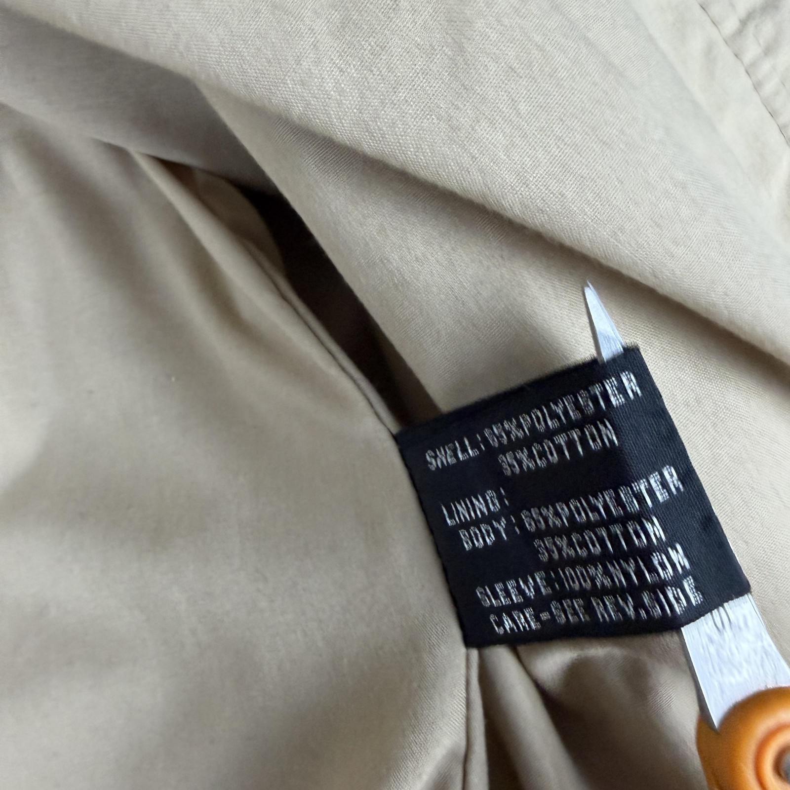 Vintage Oakton Ltd Jacket Mens Medium Beige Bomber Cotton Blend Lined Casual