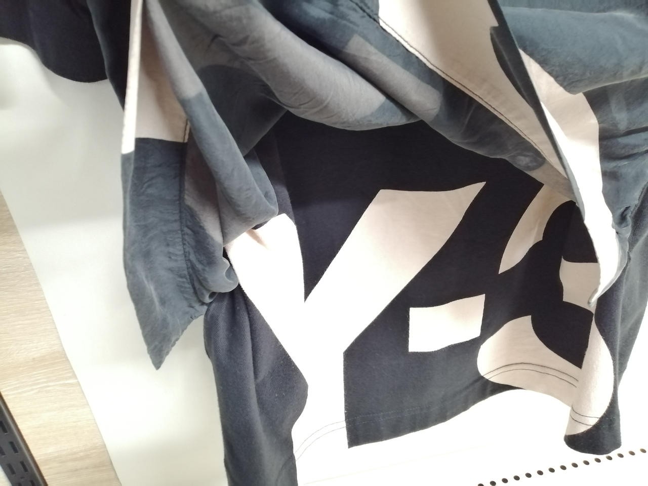 Y-3 Black T-Shirt No Collar Tag Men’s Casual Cotton Top 75cm
