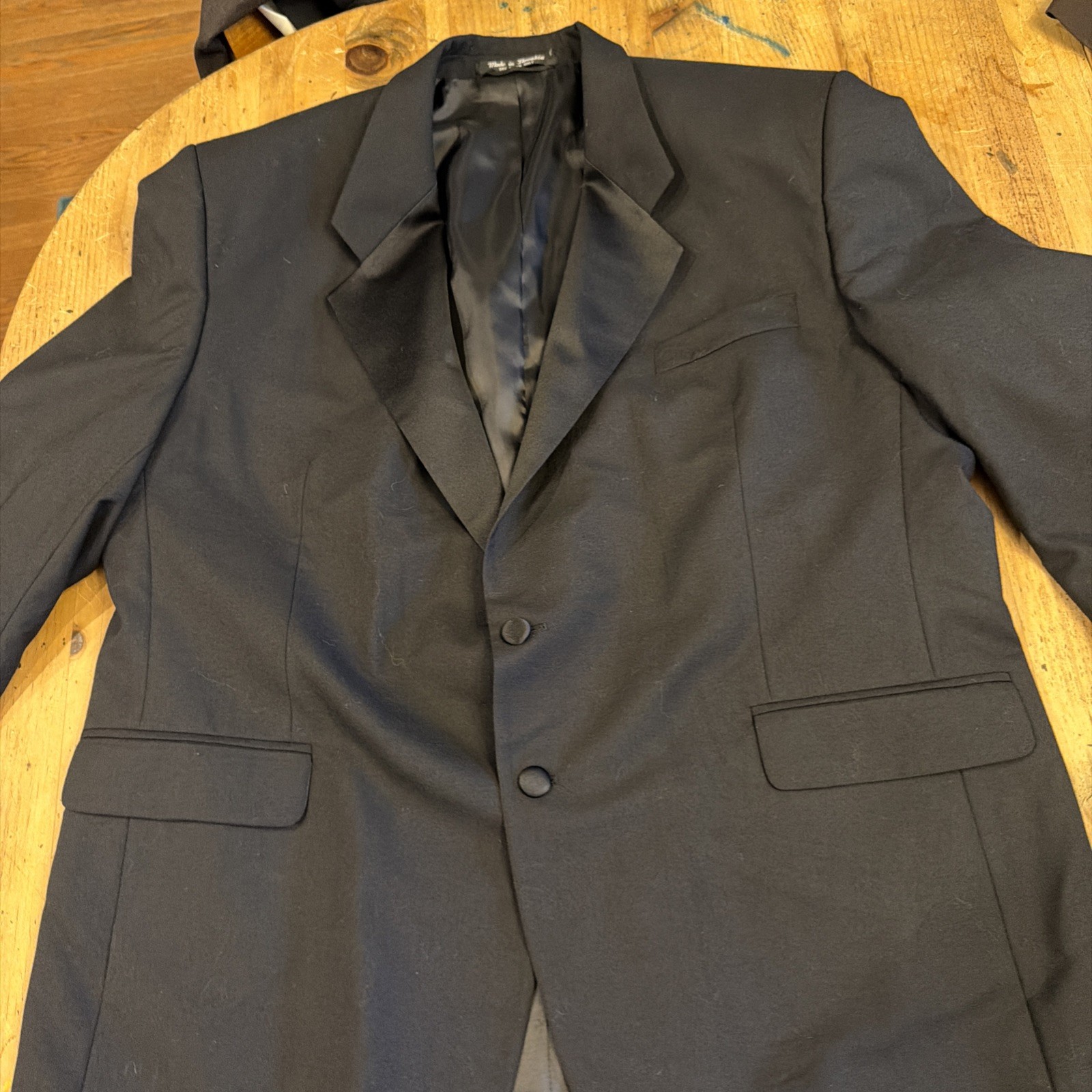 BUONA SERA BLACK PROM WEDDING TUXEDO SUIT FORMAL WEAR MEN’S JACKET COAT 48R