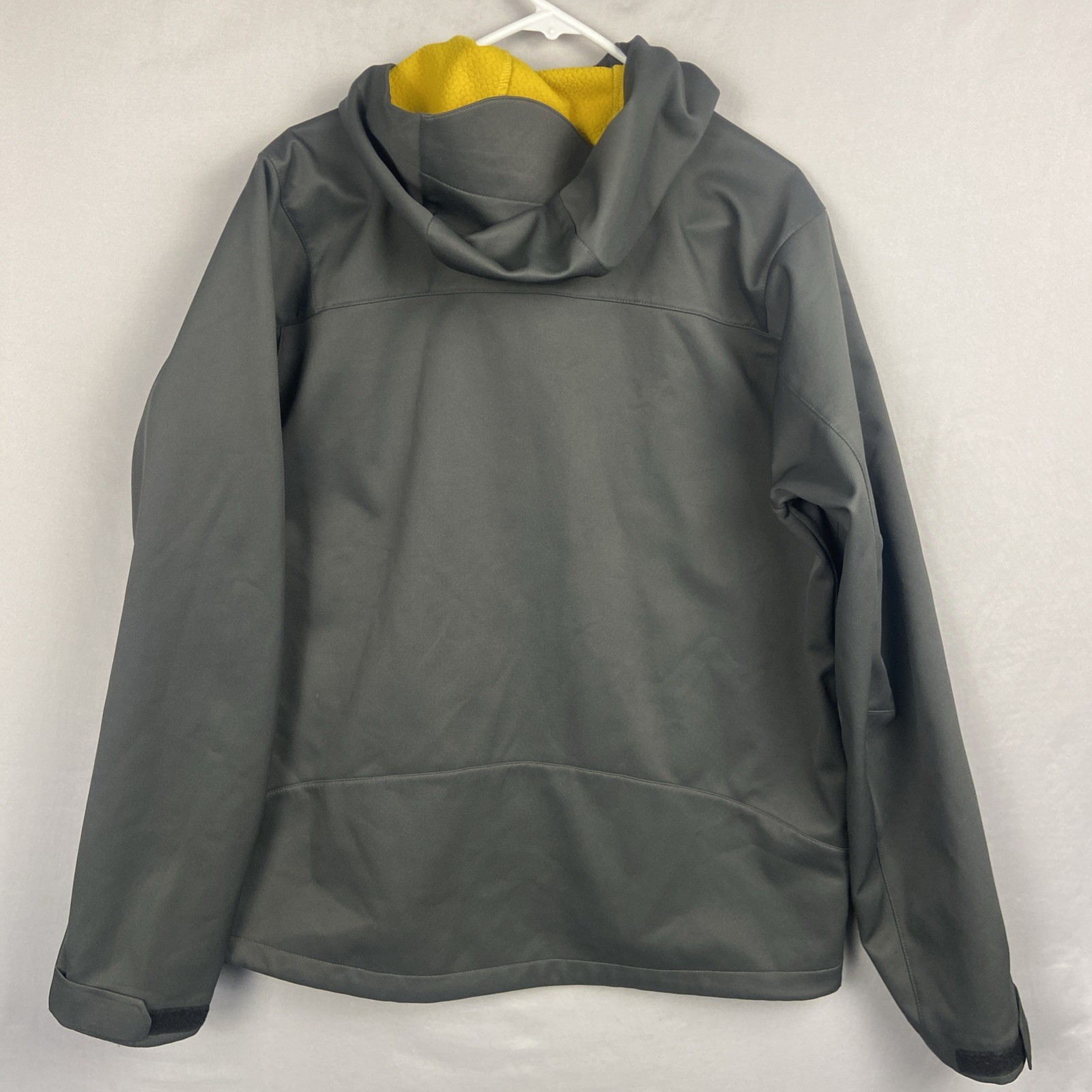 REI Windbreak Soft shell Jacket Men’s Large Gray Hooded Waffle Lined Heavyweight