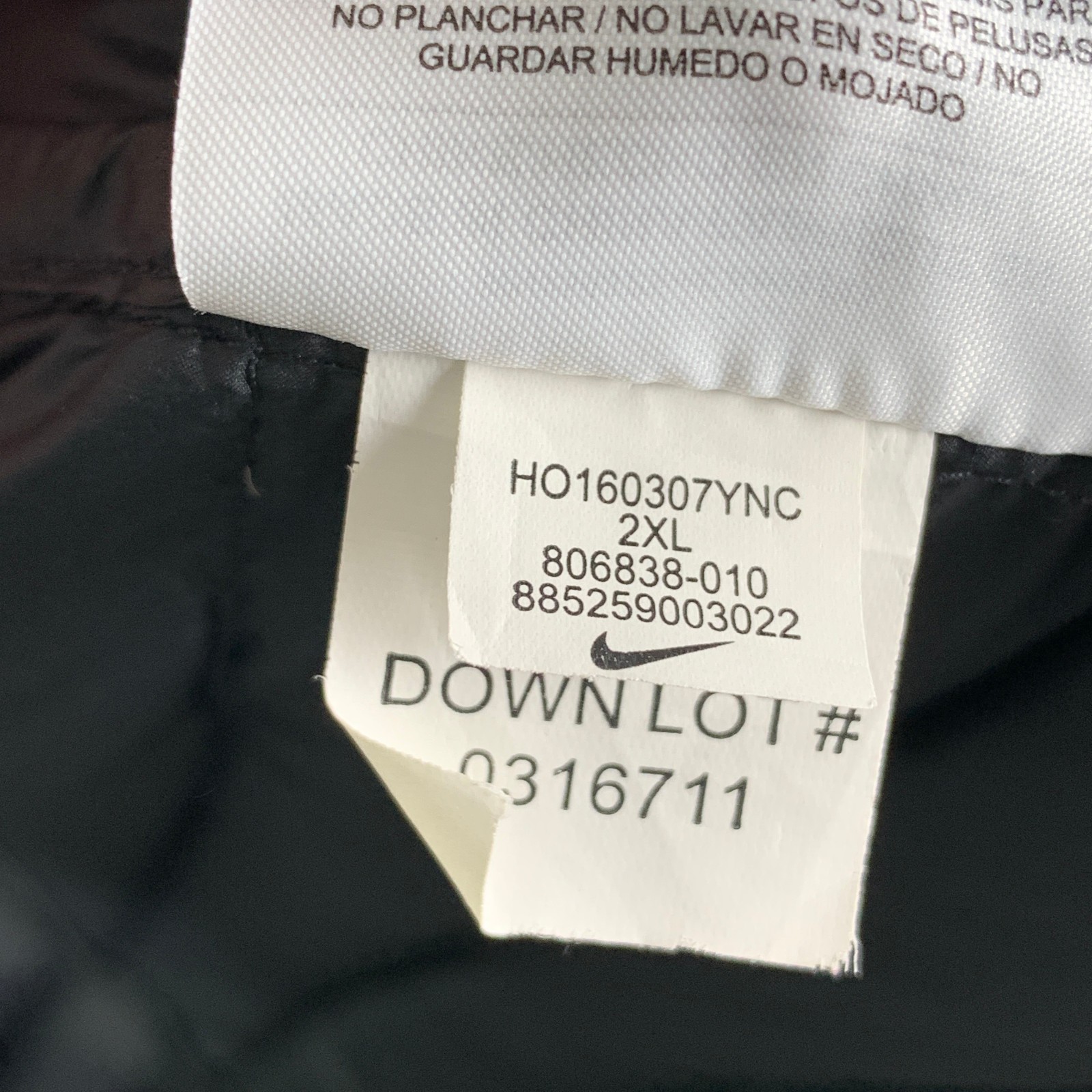 Nike Aeroloft 800 Down Jacket Men 2XL NSW Tech Fleece Black Hooded Full Zip