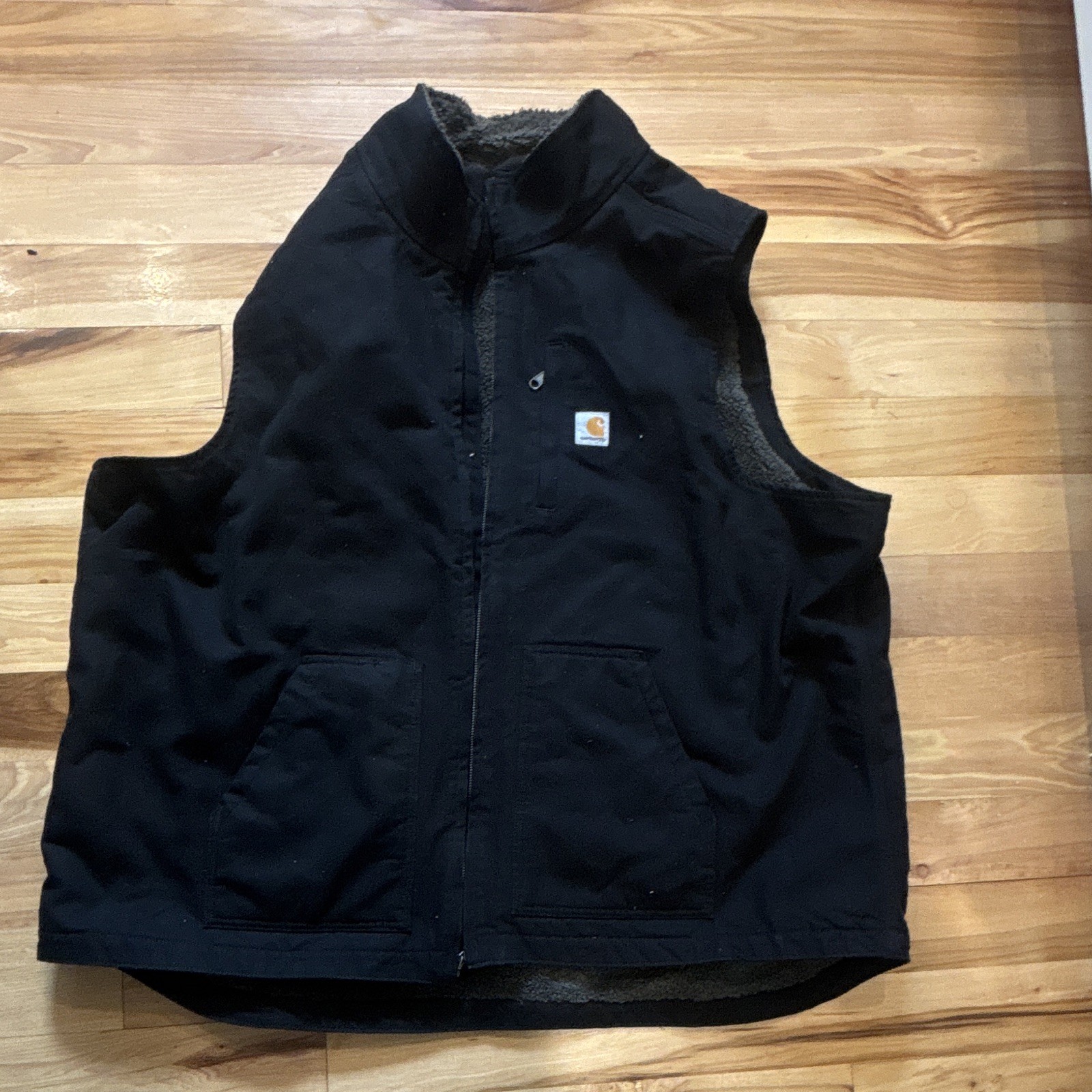Carhartt Men’s V33 Sherpa-Lined Mock Neck Zip Vest Loose Fit Black 3XL