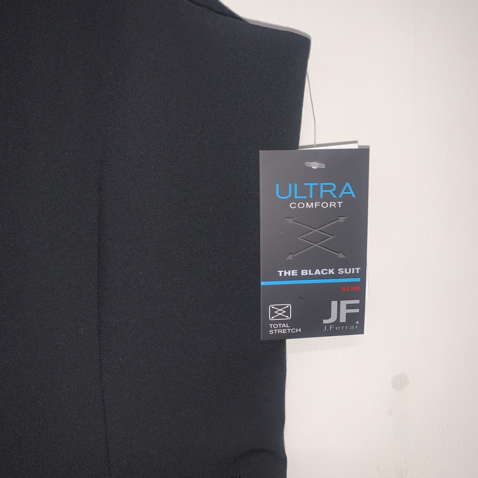 JF J. FERRAR Men’s 5 Button Down Black Lined Slim Med Vest Back Adjust Business