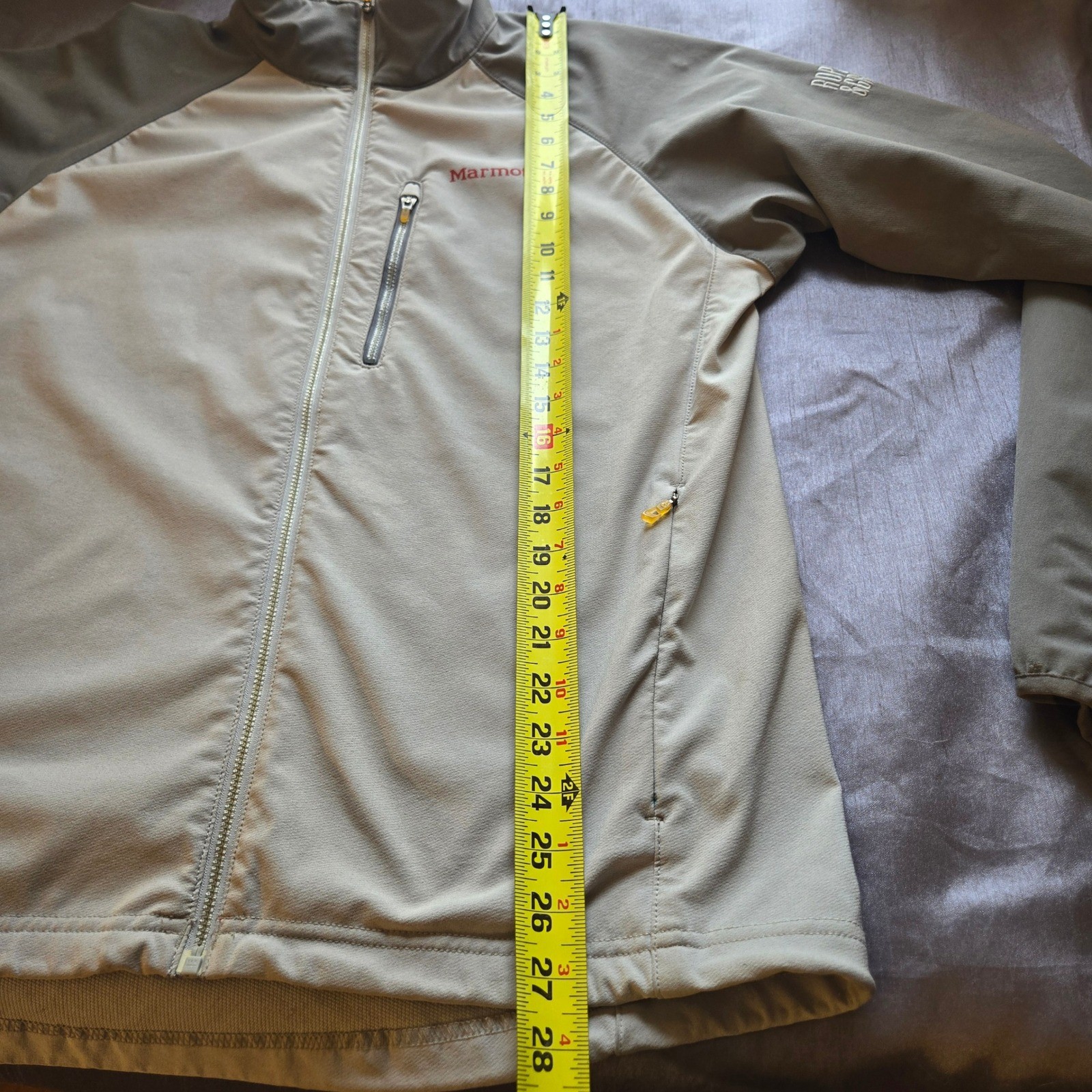 Marmot Mens Gray Two Tone Full Zip Softshell Jacket Large Ropes & Gray Logo