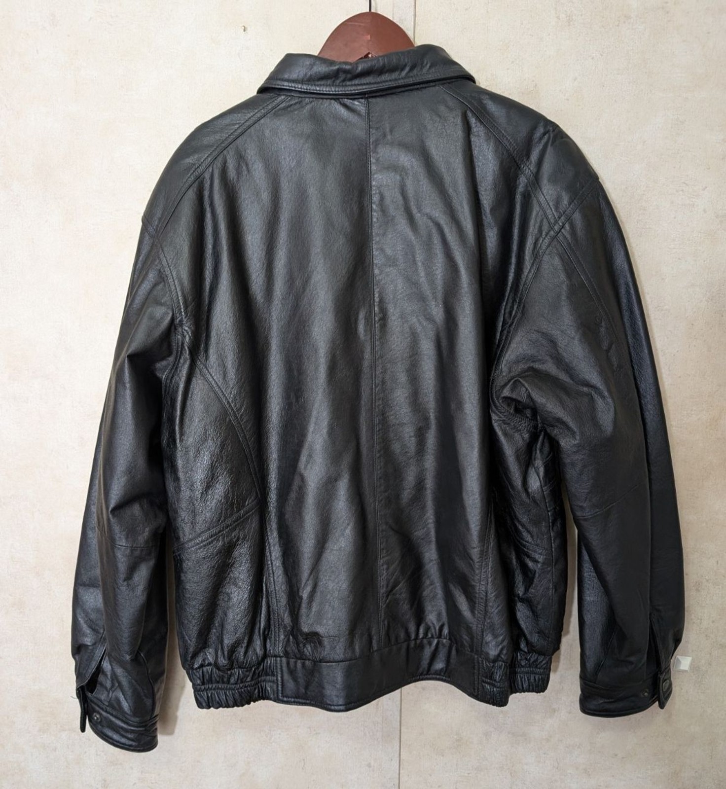 Vintage Expressions Contemporary Leather Jacket Mens L Black Moto Biker Lined