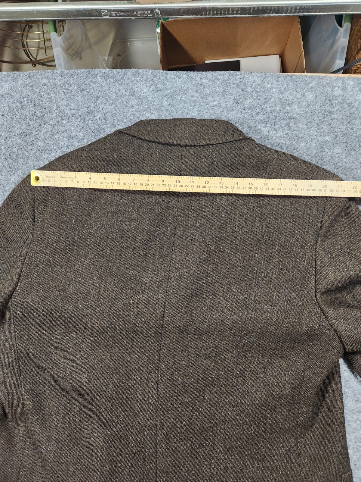 VTG Ermenegildo ZEGNA Overcoat Men 44 EU 54 Brown Herringbone Tweed Long Jacket