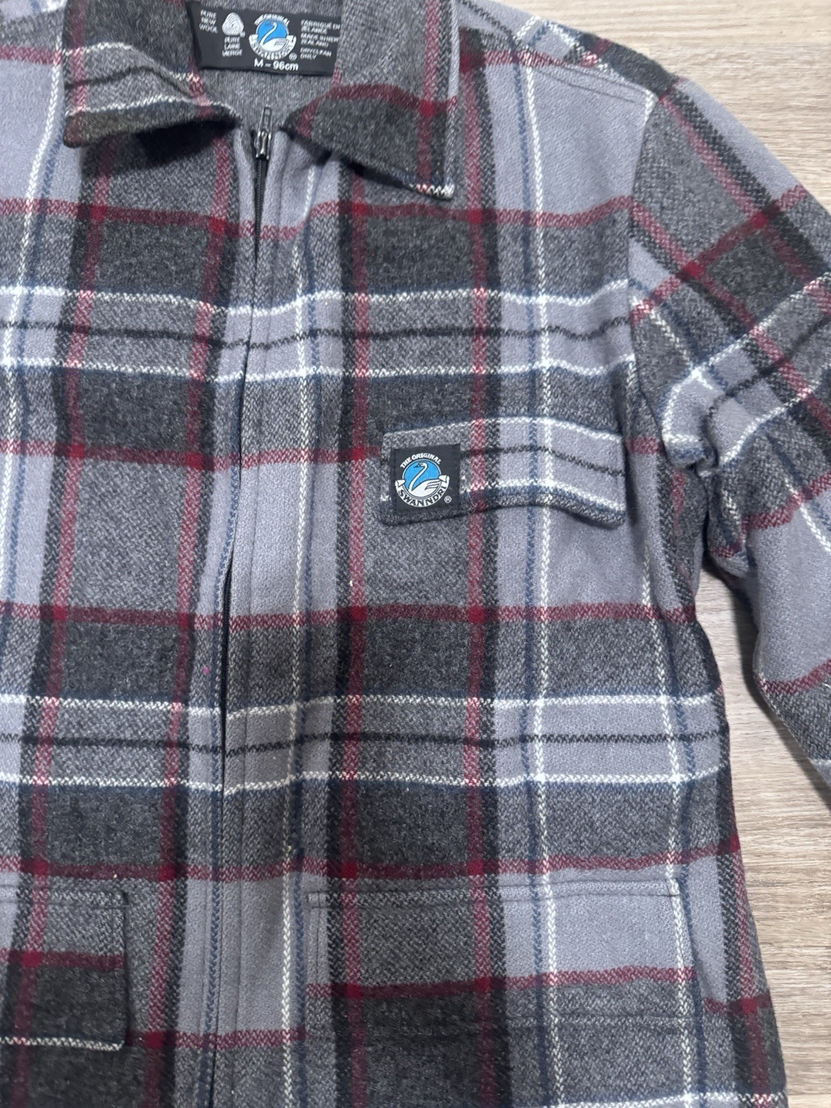 Vintage Original Swanndri Wool Check Jacket Made In New Zealand MEDIUM Bushcraft