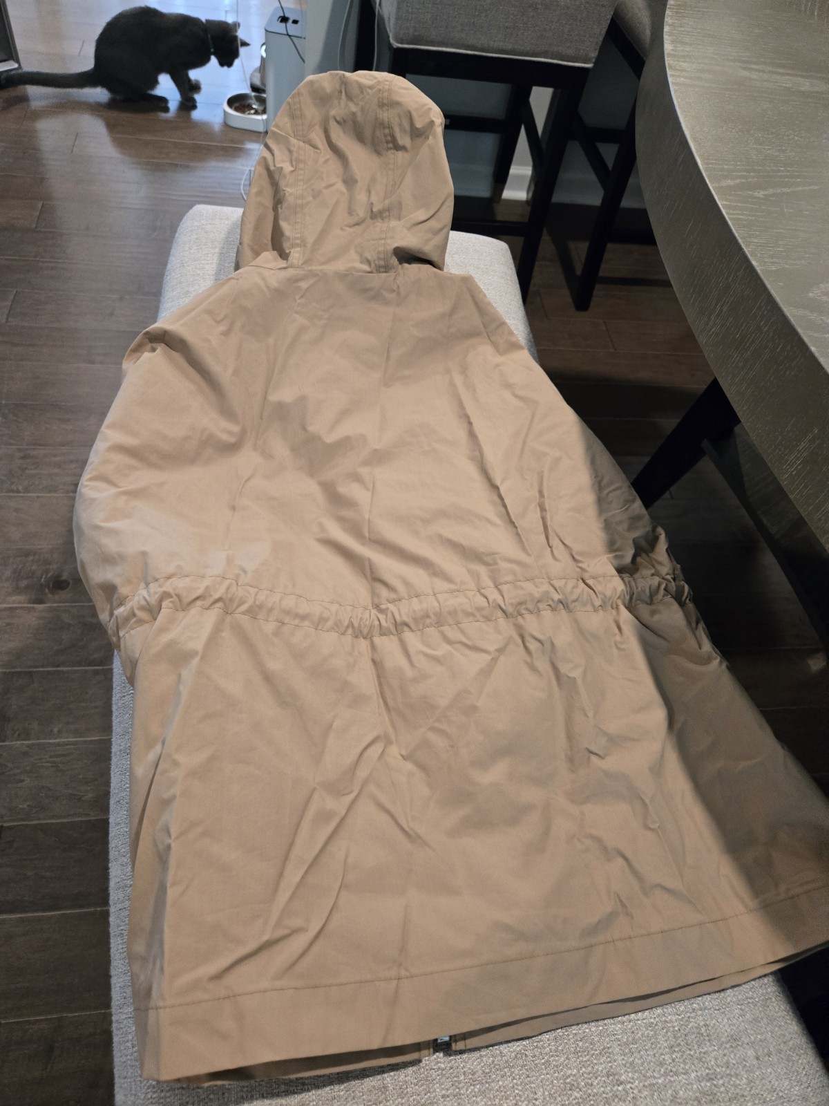 Burberry Men’s Beige Hooded Zip Parka Jacket Check Lining XL 46in