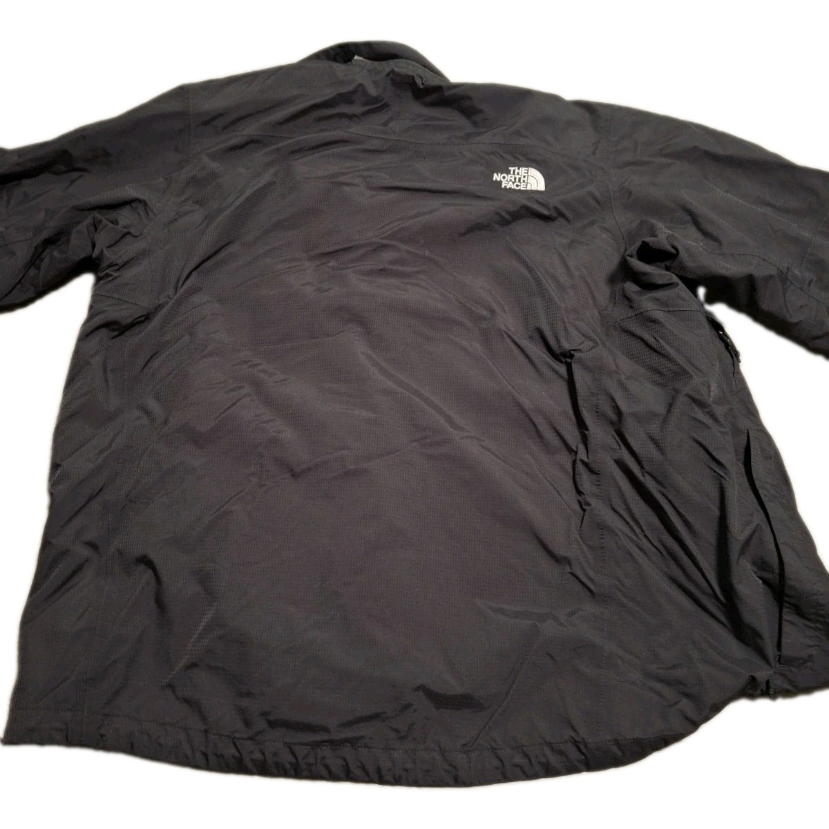 The North Face HyVent Jacket Mens Medium Black Waterproof Rain Shell Coat Zip In