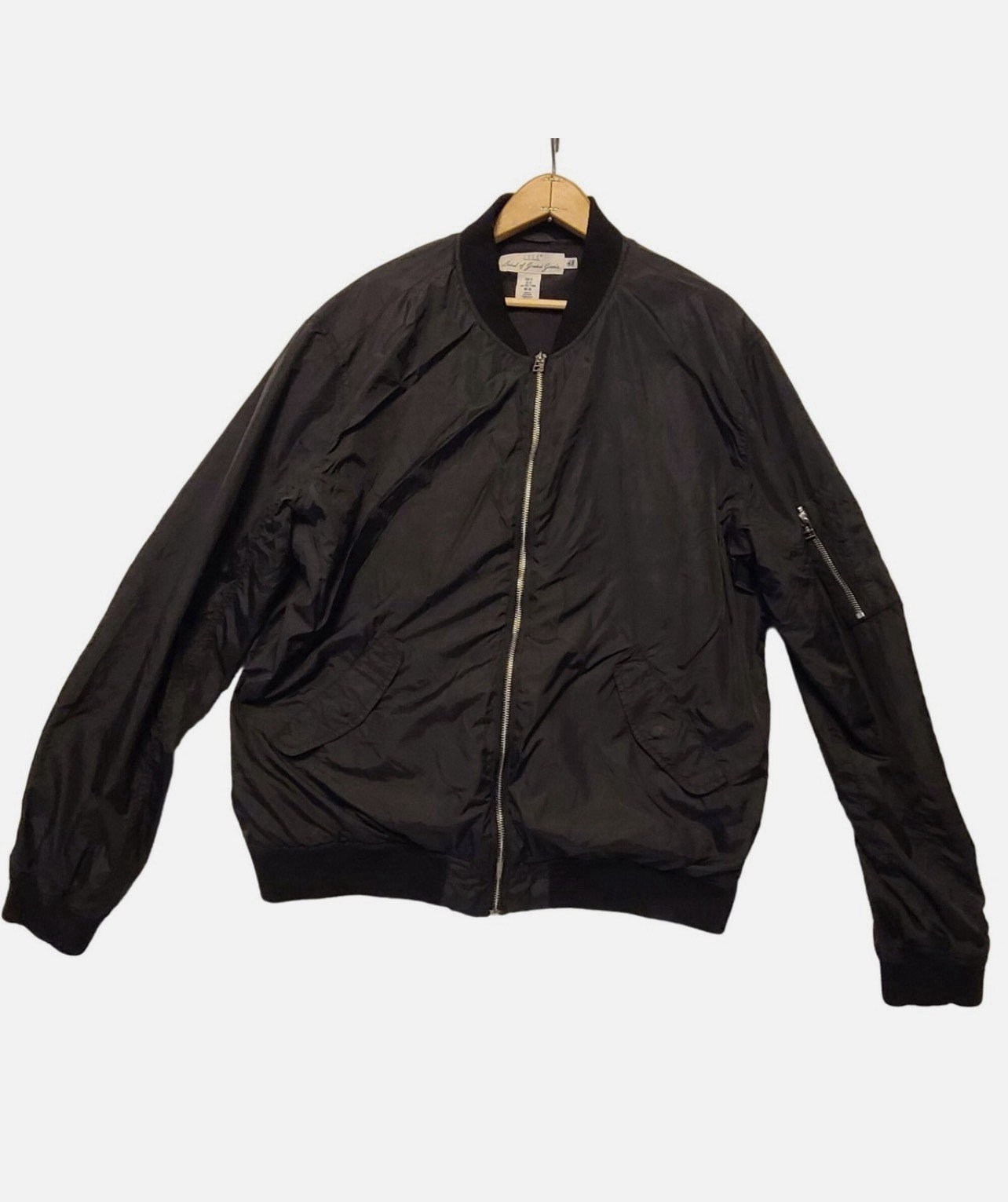 H&M L.O.G.G. Black Bomber Zipper Jacket L HM LOGG