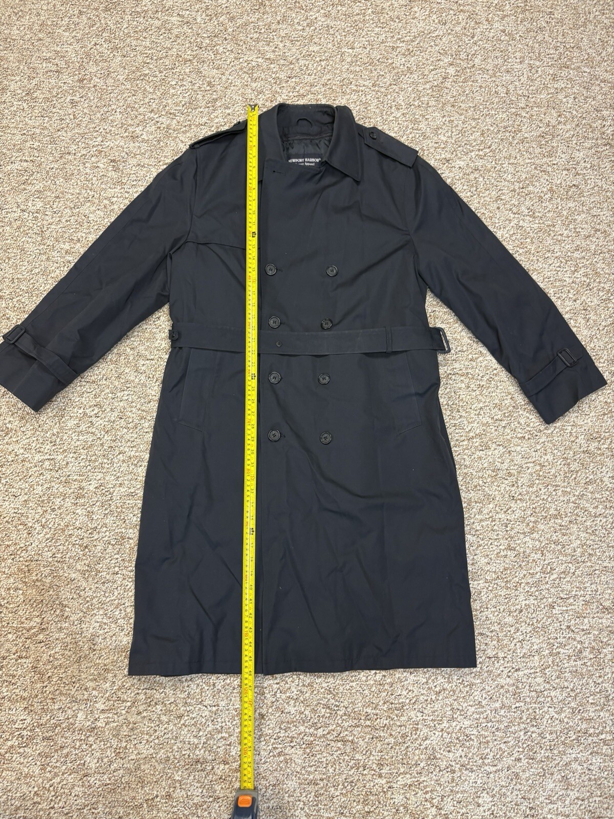 Newport Harbor Career Apparel Dark Navy Blue Trench Coat-Zipout Insulated Lining
