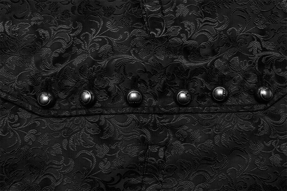 PUNK RAVE Men Black Steampunk Gothic Vampire Visual Jacquard Vests Waistcoat