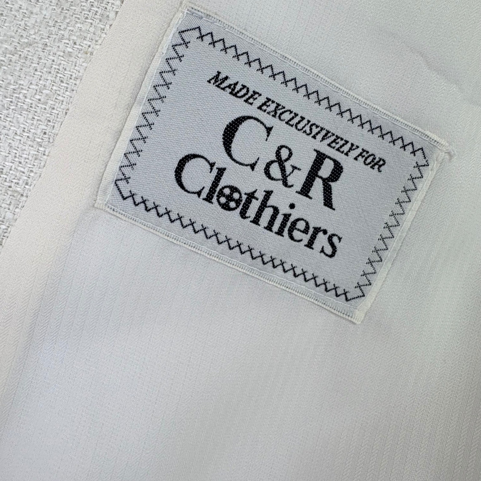 C&R Clothiers Mens 50R Off-White Raw Silk Blazer Two Button Sport Coat **Flaw