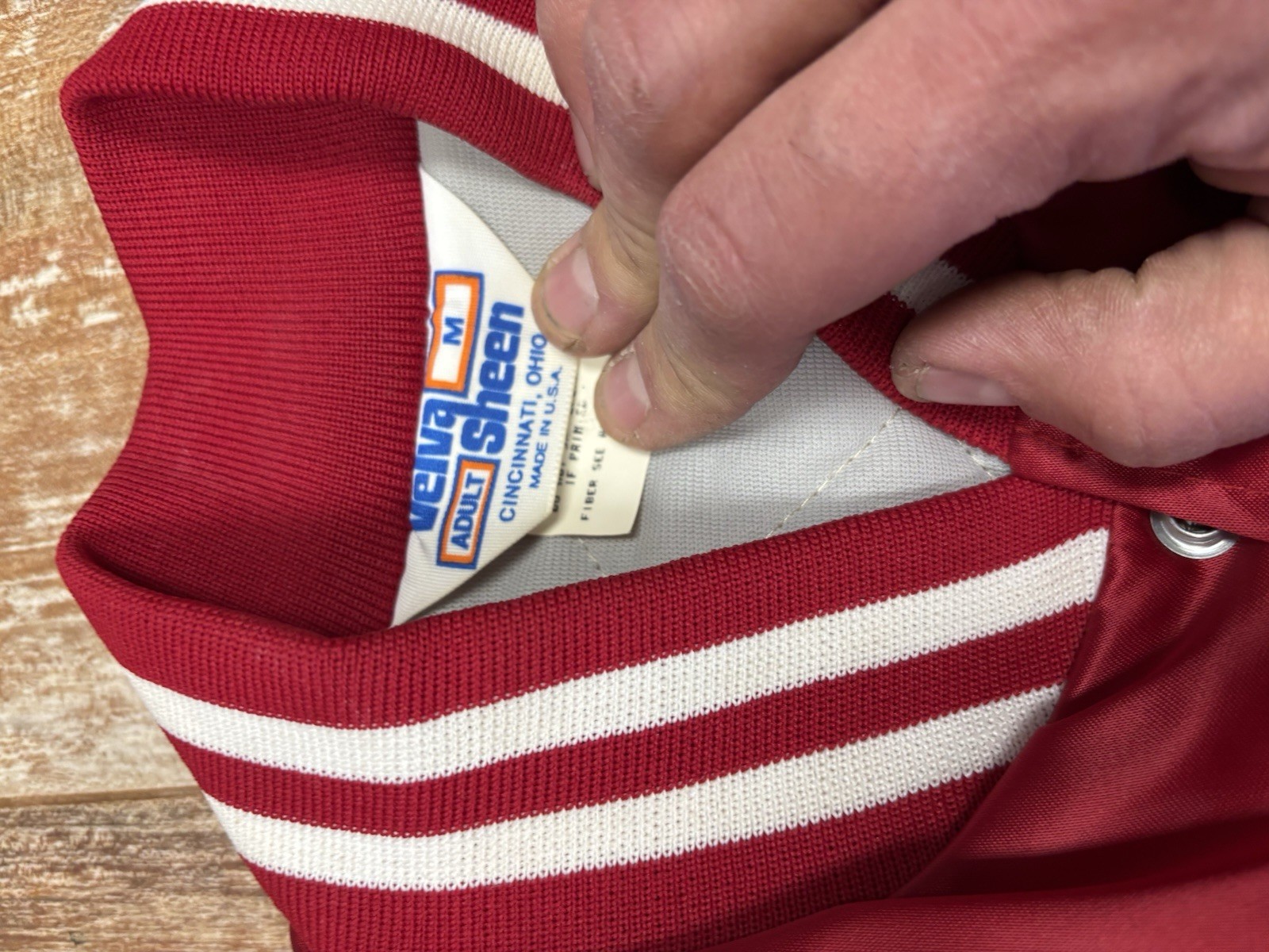 Vintage Red Satin Baseball Jacket United States Embassy Honduras Medium