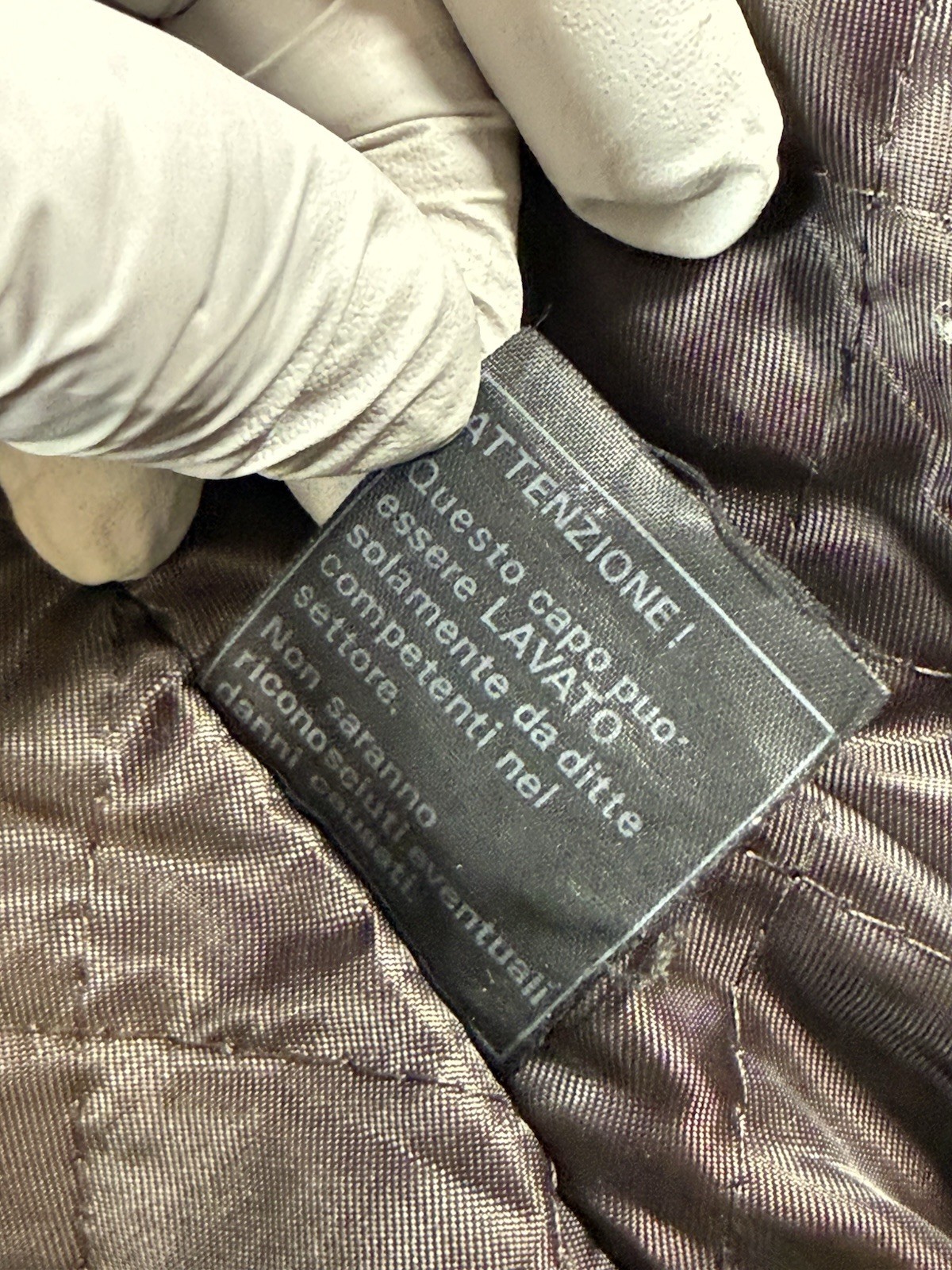 USED Leather Coat Mens 54 Brown Belted Button Front Quilted Overcoat Made Italy