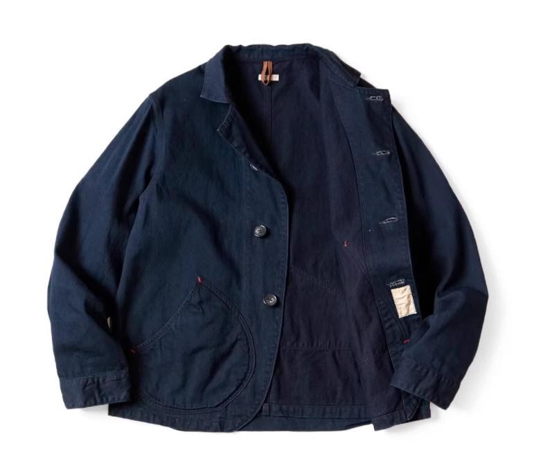 NEW anniay-lin/kapital Casual blue dyed denim lapel workwear jacket