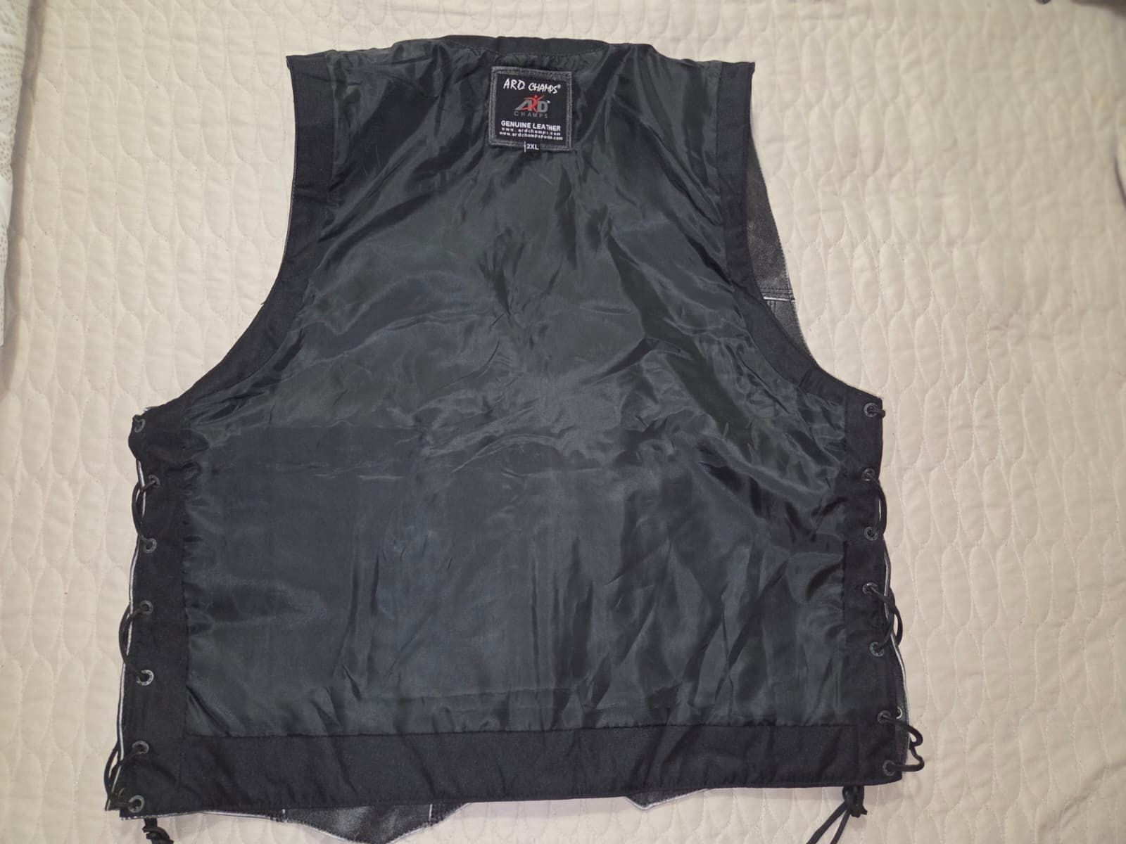 ARD CHAMPS™ Men’s Grey Genuine Leather 10 Pockets Motorcycle Biker Vest