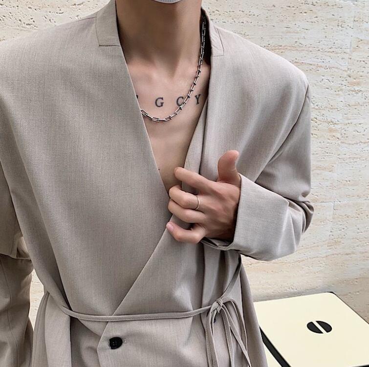 Hot Men’s Fashion V Neck Long Sleeve Loose Suit Coats Jacket Tops Party Prom New