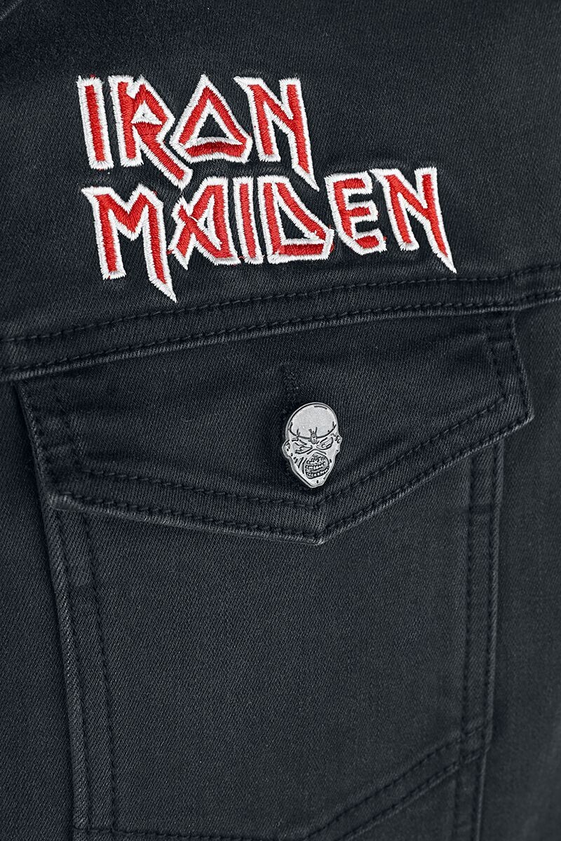 Iron Maiden Vest Jacket Heavy Metal Band Black Sleeveless Denim Jean Jacket 3XL