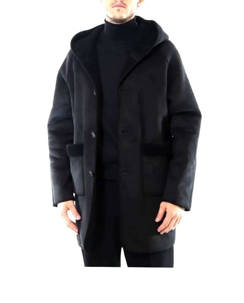 DANIELE ALESSANDRINI men’s sheepfold parka jacket DA1FW26J102 black 101
