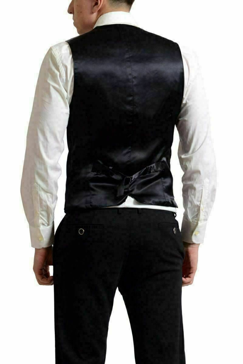 Dolce & Gabbana Men’s 100% Wool Striped Four Button Vest US S IT 48