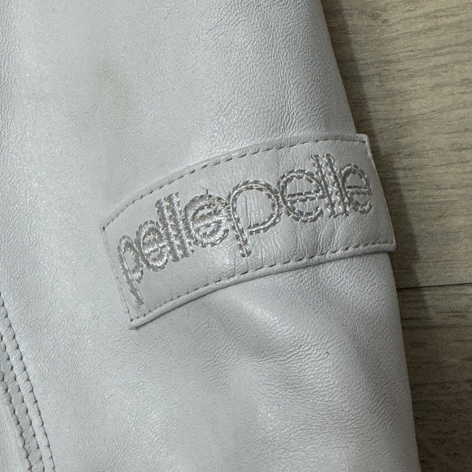 PELLE PELLE Marc Buchanan White Genuine Leather Jacket Men’s Size 56 See Pics