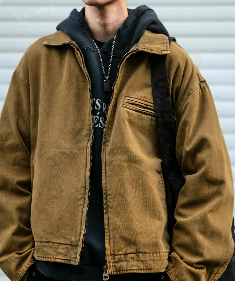 Japanese Vintage High Quality Cargo Jacket Mens Clothing Outdoor Casual Jacket