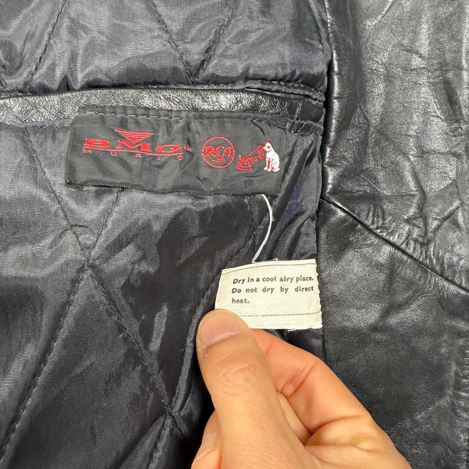 Vintage Genuine Cow Hide Leather Jacket Belted Size 42 Black