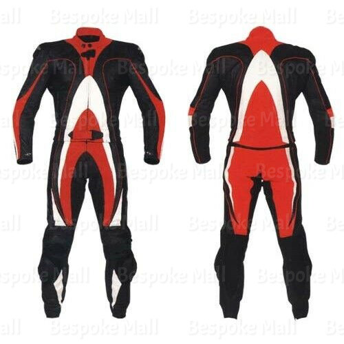 New Men’s Biker Multicolored Cowhide Leather 1/2 Piece Suit Hump Safety Pads-633