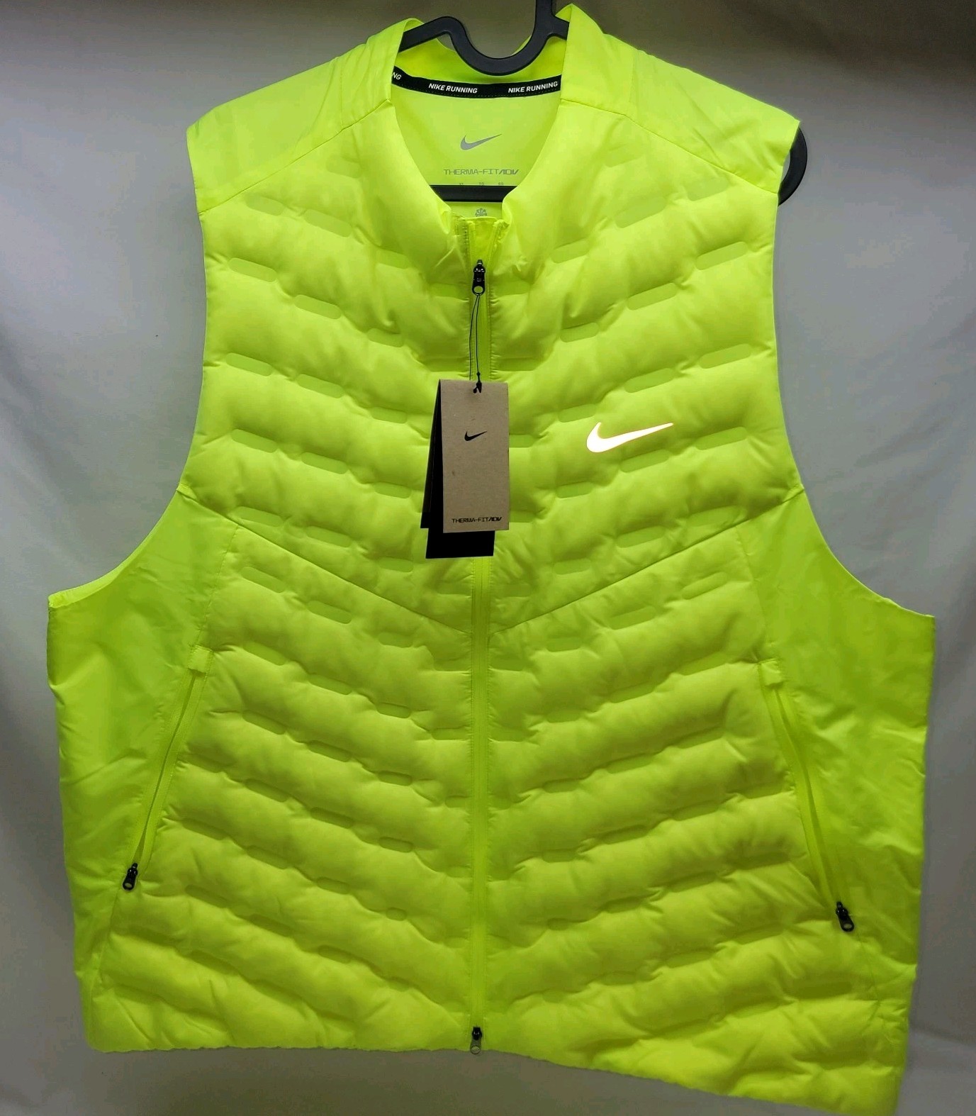 Nike Therma-FIT ADV Repel AeroLoft Down Running Vest Men Sz 2XL #FB7542-702 Volt