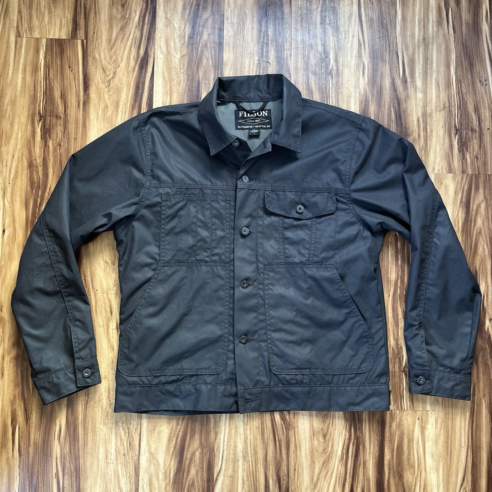 Filson 20100829 Shelter Cloth Short Lined Cruiser | Black L Made in USA NM RARE