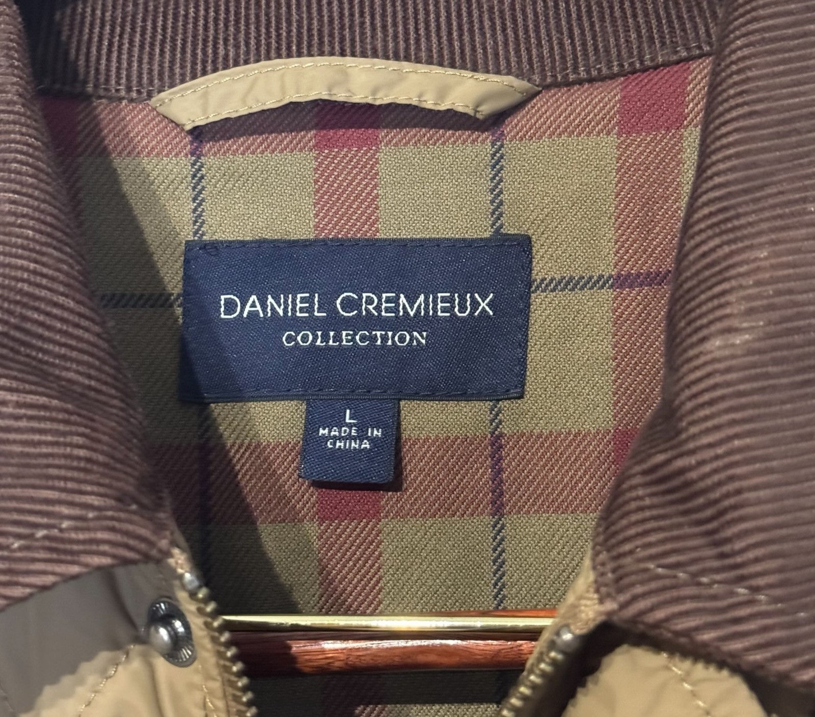 Daniel Cremieux Men Jacket Quilted Barn Line Full Zip Button Pockets Brown Large