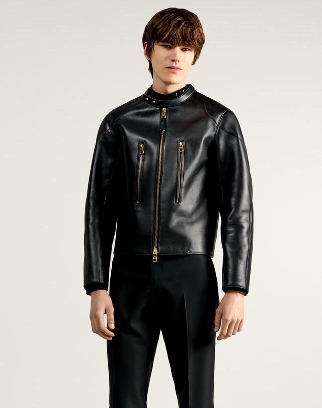 Rare Dunhill Black Calfskin Leather Duke Biker Jacket Italy