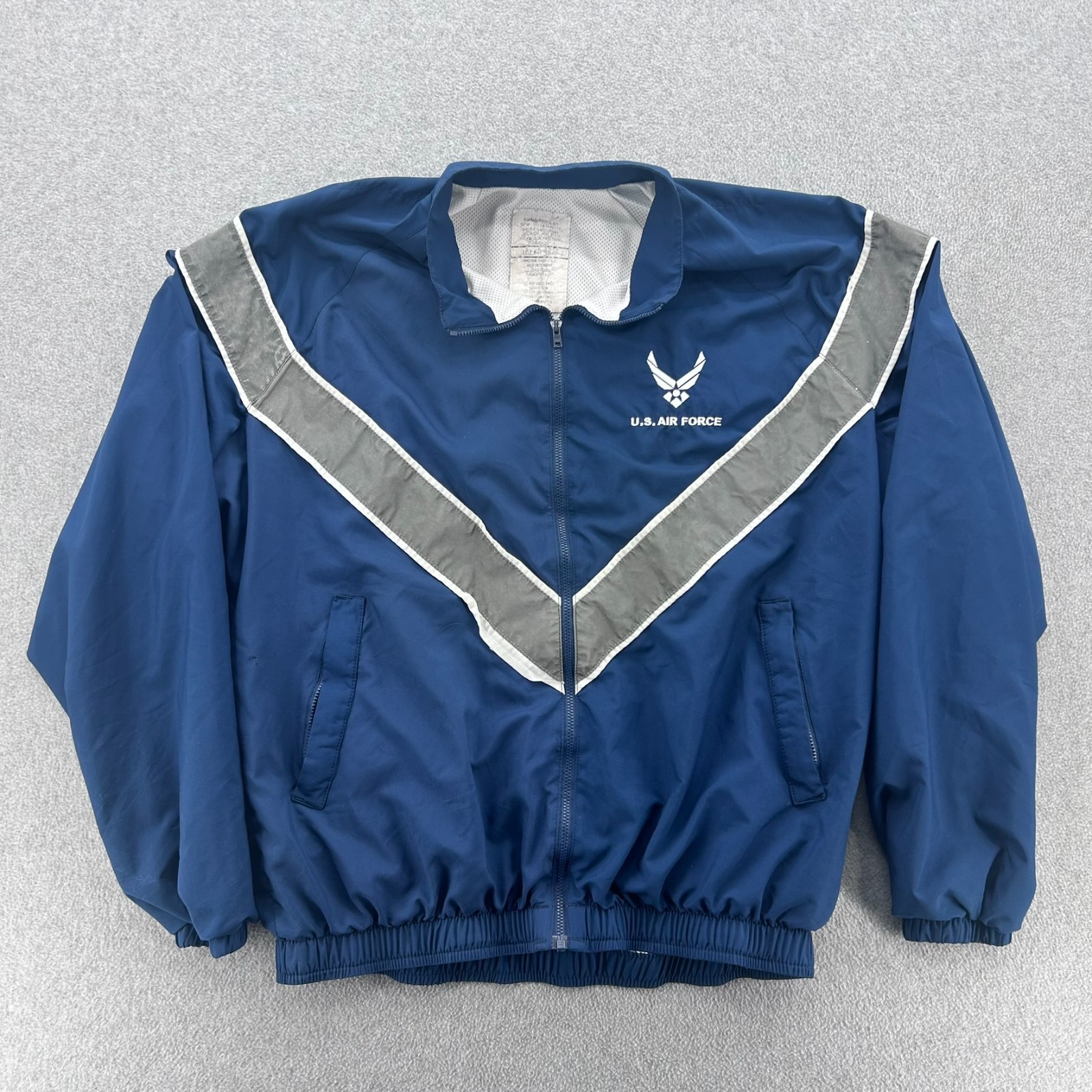 Men’s U.S Air Force Jacket Short Windbreaker vintage 90s Official Small Blue